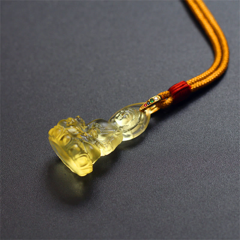 Buddha Stones azul Tathagata Buda medicina Buda Liuli cristal serenidad amuleto collar colgante - image 23
