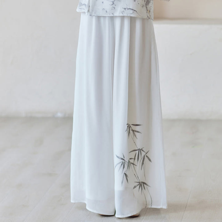 Vestido Cheongsam de bambú con Buddha Stones, vestido a media pierna, pantalones de pierna ancha, ropa de práctica Zen espiritual para meditación - Pantalones de pierna ancha (solo pantalones) - US8-10，UK/AU12-14，EU40-42 (2XL) - image 12