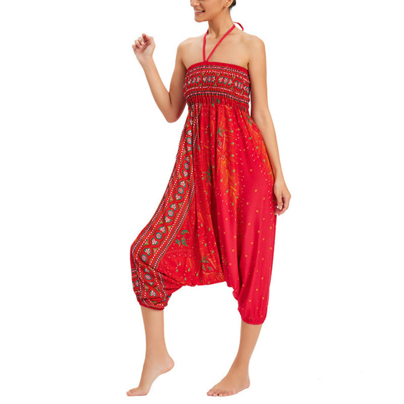 Buddha Stones, ropa de dos estilos, pantalones bombachos holgados con plumas de pavo real, mono, pantalones de cintura alta - image 22