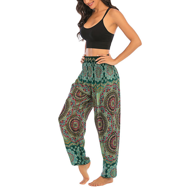 Pantalones de yoga para mujer con diseño geométrico redondo y suelto con Buddha Stones - image 14