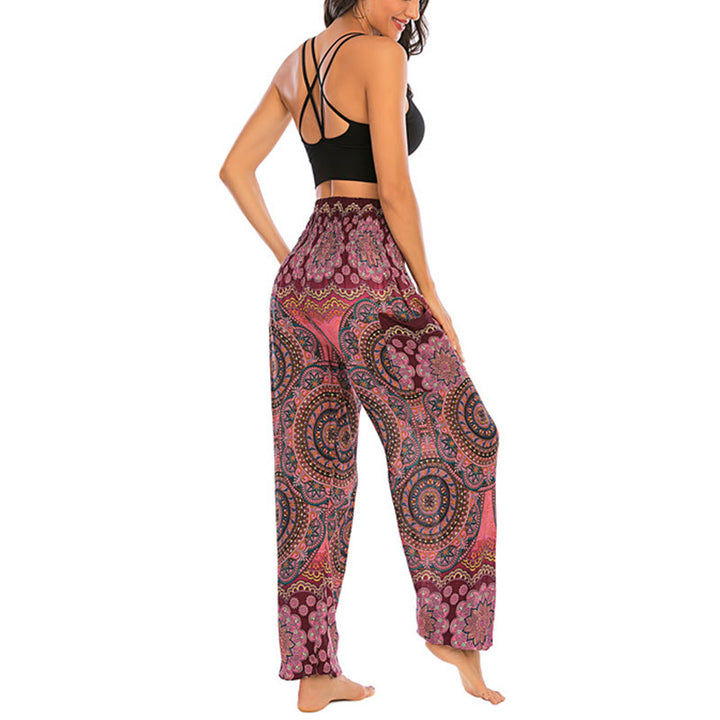 Pantalones de yoga para mujer con diseño geométrico redondo y suelto con Buddha Stones - image 20