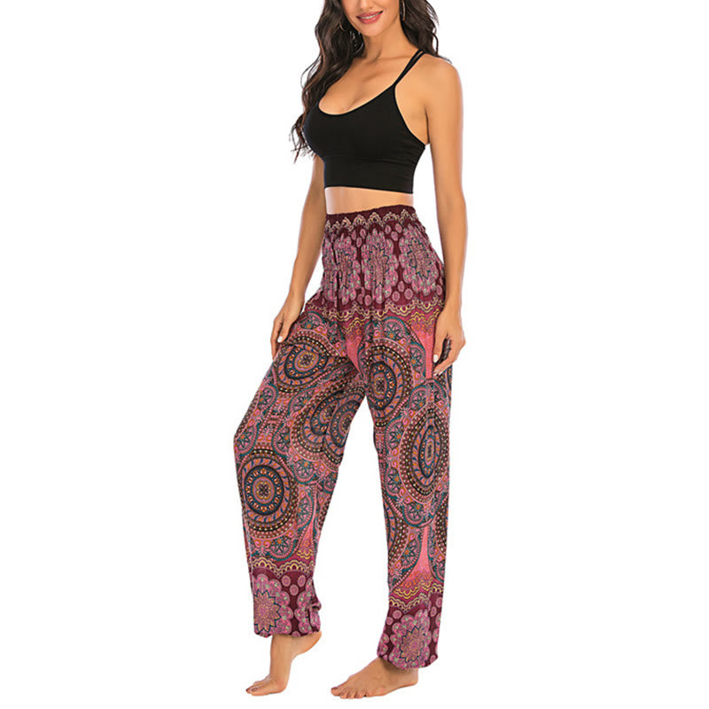 Pantalones de yoga para mujer con diseño geométrico redondo y suelto con Buddha Stones - image 21