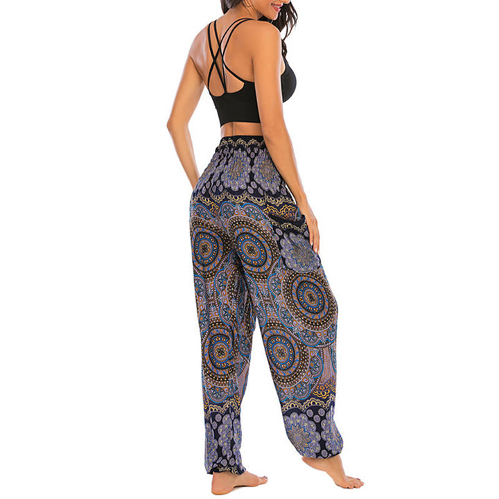 Pantalones de yoga para mujer con diseño geométrico redondo y suelto con Buddha Stones - image 27