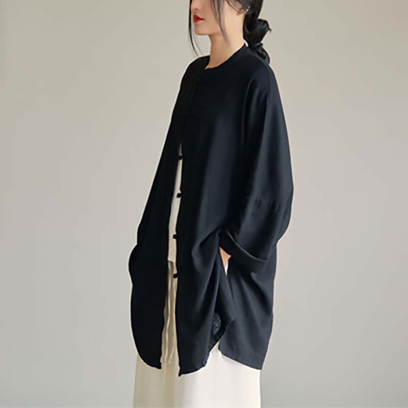 Camisa con diseño de botones de rana y Buddha Stones , Top de meditación Zen Tai Chi, chaqueta de lino y algodón - image 27