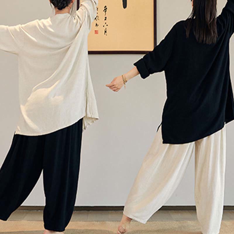 Buddha Stones, abrigo liso de manga larga, chaqueta, pantalones de pierna ancha, ropa de meditación Zen Tai Chi Yoga - image 12