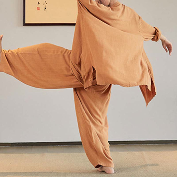 Buddha Stones, abrigo liso de manga larga, chaqueta, pantalones de pierna ancha, ropa de meditación Zen Tai Chi Yoga - image 27