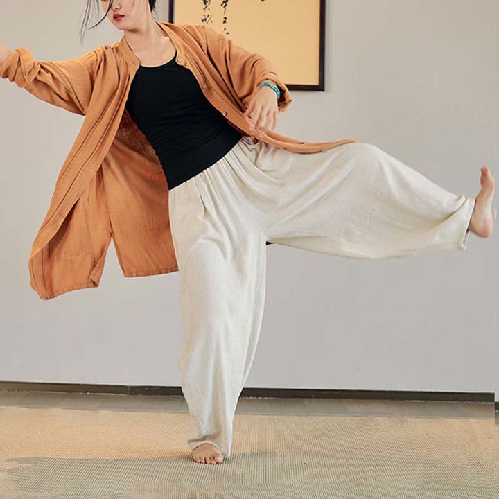 Buddha Stones, abrigo liso de manga larga, chaqueta, pantalones de pierna ancha, ropa de meditación Zen Tai Chi Yoga - image 31