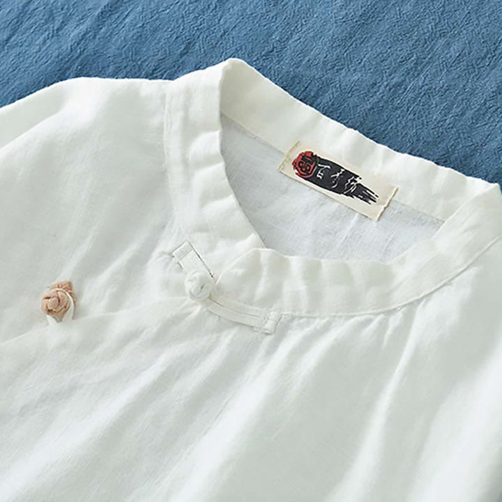 Blusa de lino de ramio con Buddha Stones , camisa para mujer, ropa estilo Hanfu chino - image 18