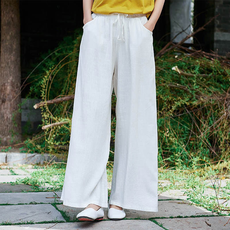 Pantalones de pierna ancha lisos con Buddha Stones , pantalones de yoga para mujer con bolsillos - image 14