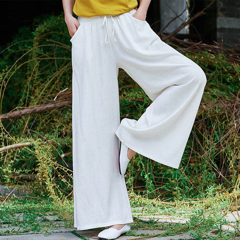 Pantalones de pierna ancha lisos con Buddha Stones , pantalones de yoga para mujer con bolsillos - image 15