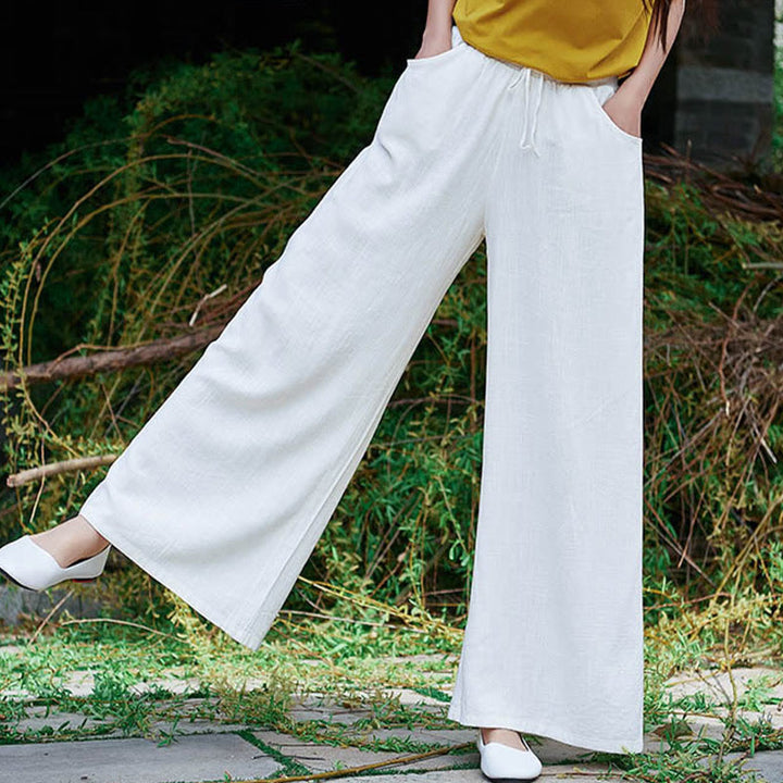Pantalones de pierna ancha lisos con Buddha Stones , pantalones de yoga para mujer con bolsillos - image 17
