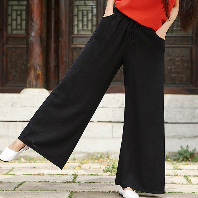 Pantalones de pierna ancha lisos con Buddha Stones , pantalones de yoga para mujer con bolsillos - image 25