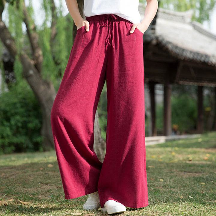 Pantalones de pierna ancha lisos con Buddha Stones , pantalones de yoga para mujer con bolsillos - image 42