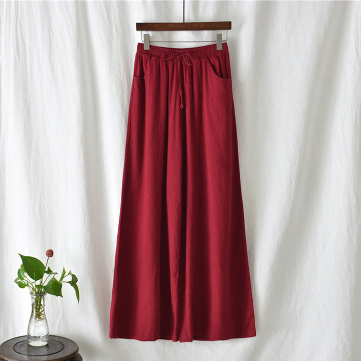 Pantalones de pierna ancha lisos con Buddha Stones , pantalones de yoga para mujer con bolsillos - image 48