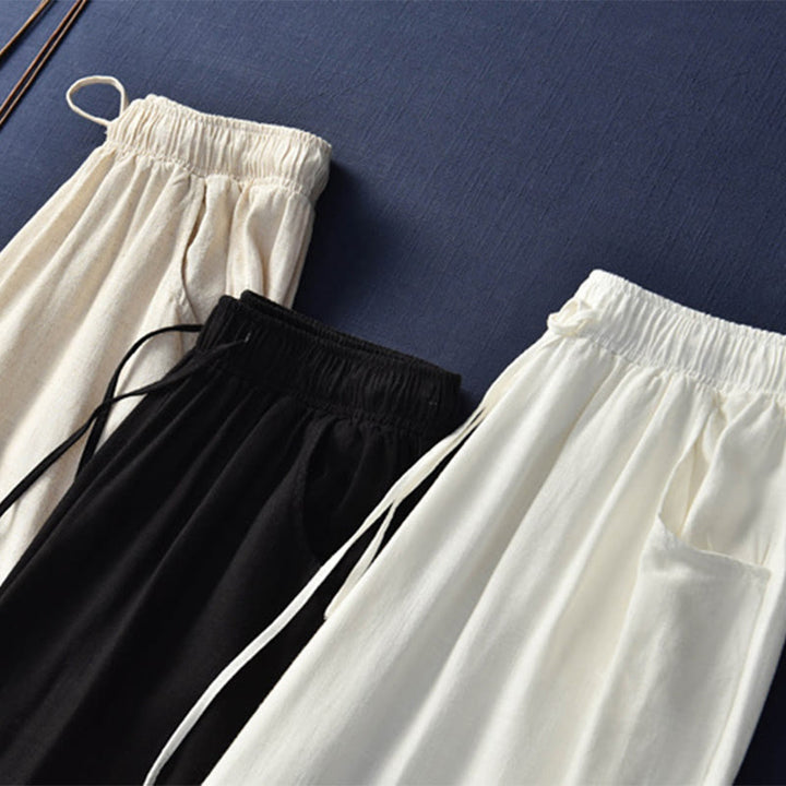 Pantalones de pierna ancha lisos con Buddha Stones , pantalones de yoga para mujer con bolsillos - image 68