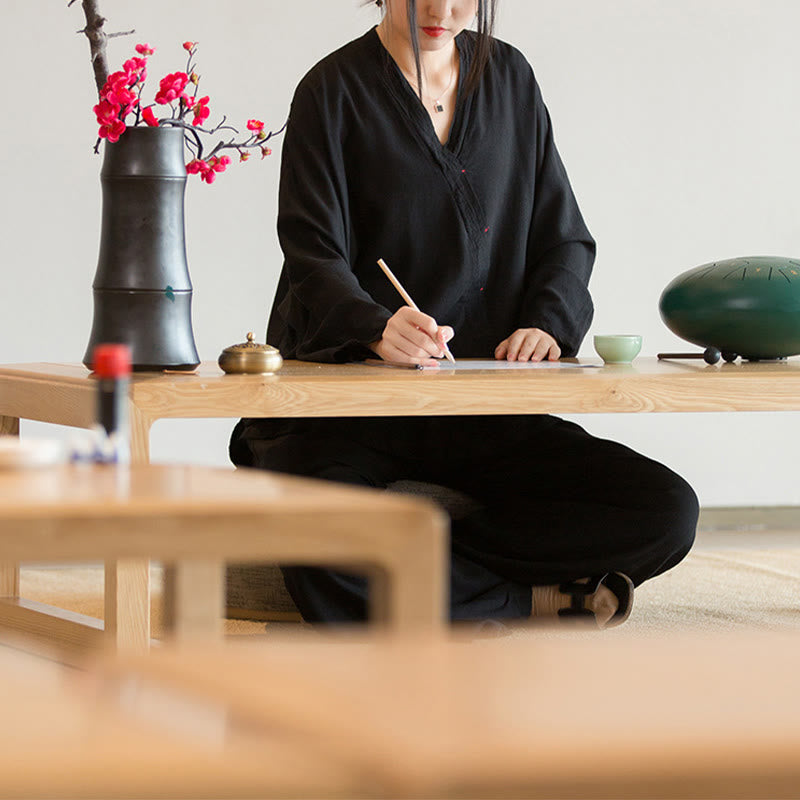 Blusa con Buddha Stones, camisa de mujer, Top de manga larga, ropa estilo Hanfu chino - image 19