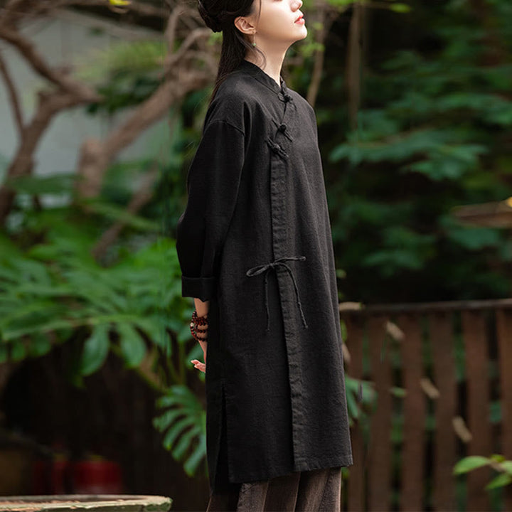 Blusa de lino y algodón Vintage con Buddha Stones, camisa de manga larga para mujer, Top Hanfu chino - image 17