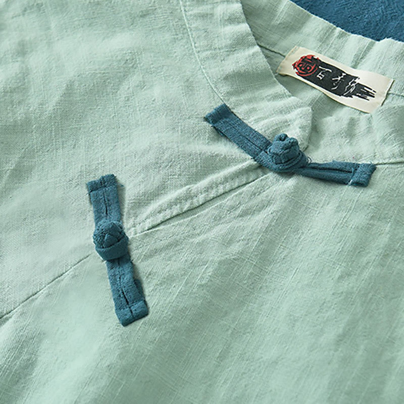 Blusa suelta de lino de ramio con Buddha Stones , camisa de manga larga para mujer, Top chino Hanfu - image 5