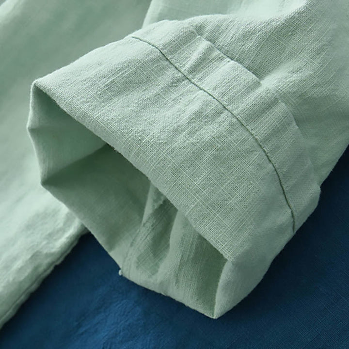 Blusa suelta de lino de ramio con Buddha Stones , camisa de manga larga para mujer, Top chino Hanfu - image 8