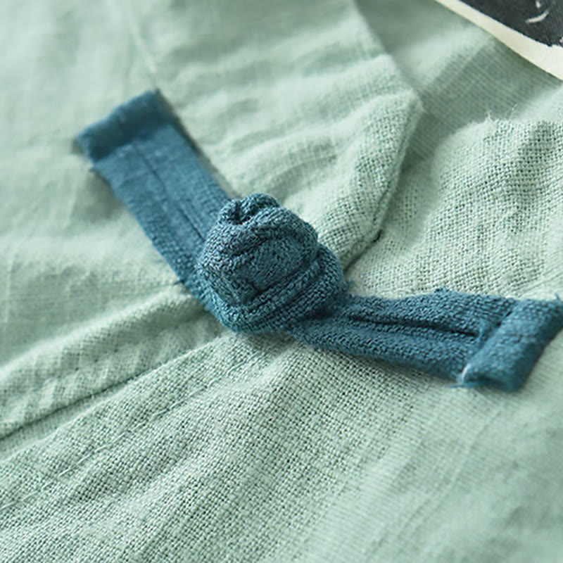 Blusa suelta de lino de ramio con Buddha Stones , camisa de manga larga para mujer, Top chino Hanfu - image 6