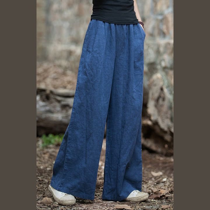 Pantalones de pierna ancha retro con Buddha Stones , pantalones de yoga informales para mujer con bolsillos