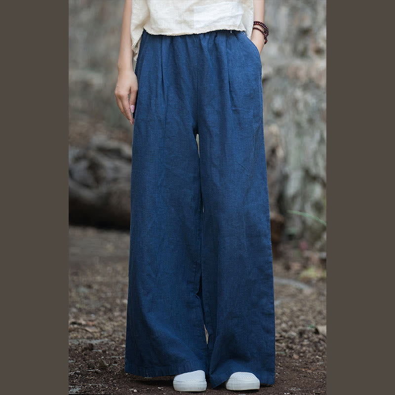 Pantalones de pierna ancha retro con Buddha Stones , pantalones de yoga informales para mujer con bolsillos