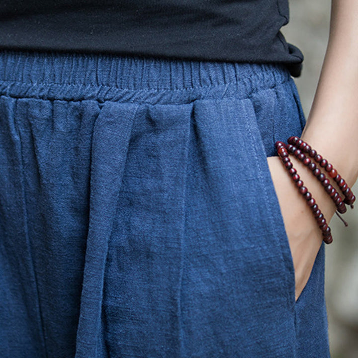 Pantalones de pierna ancha retro con Buddha Stones , pantalones de yoga informales para mujer con bolsillos - image 4