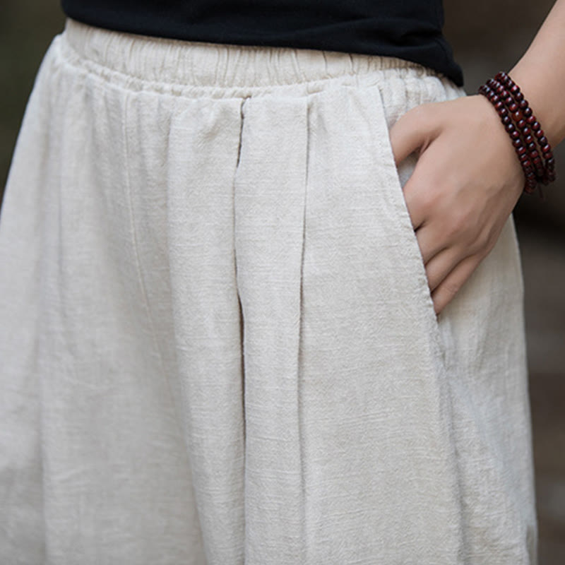 Pantalones de pierna ancha retro con Buddha Stones , pantalones de yoga informales para mujer con bolsillos