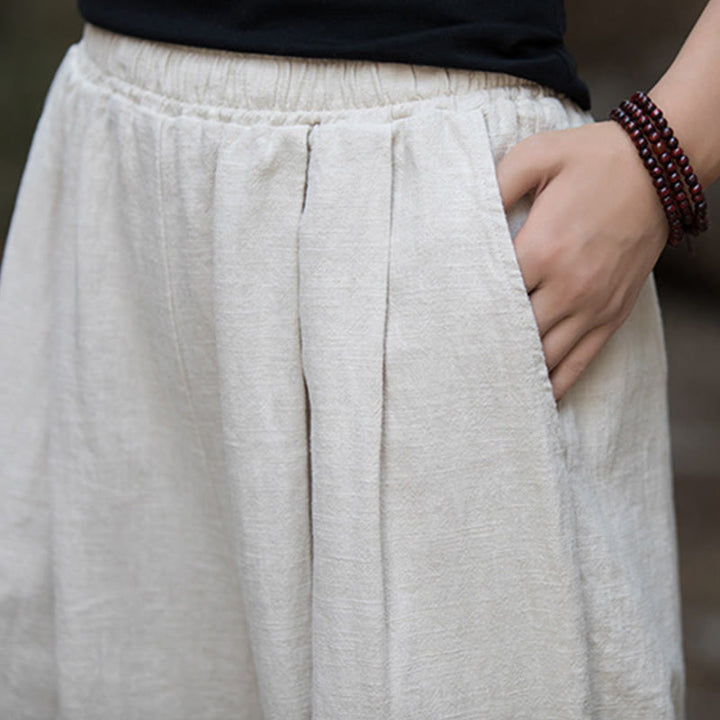 Pantalones de pierna ancha retro con Buddha Stones , pantalones de yoga informales para mujer con bolsillos