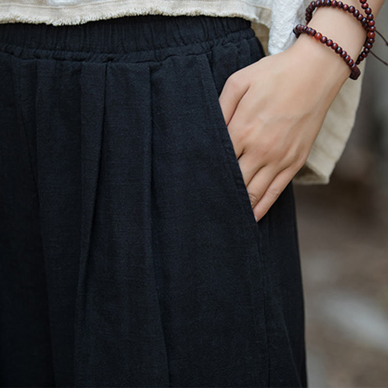 Pantalones de pierna ancha retro con Buddha Stones , pantalones de yoga informales para mujer con bolsillos