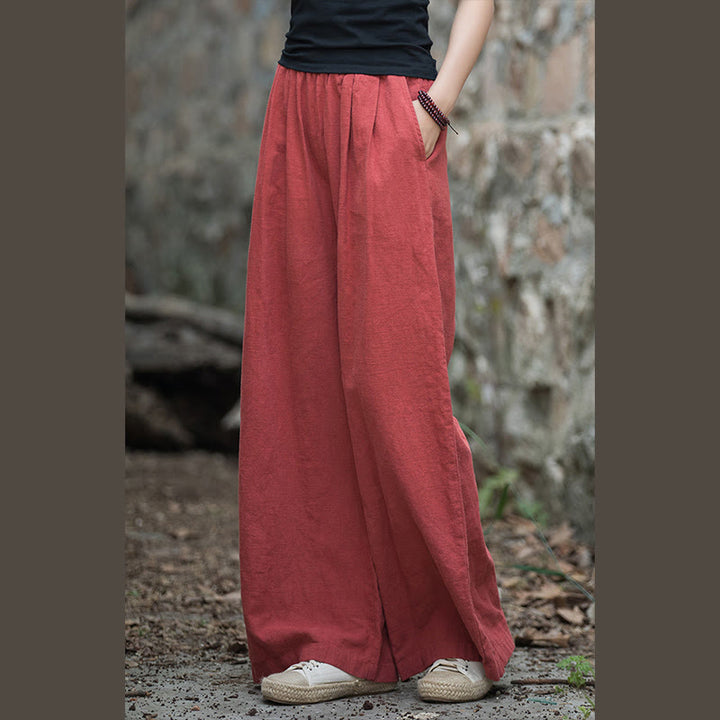 Pantalones de pierna ancha retro con Buddha Stones , pantalones de yoga informales para mujer con bolsillos
