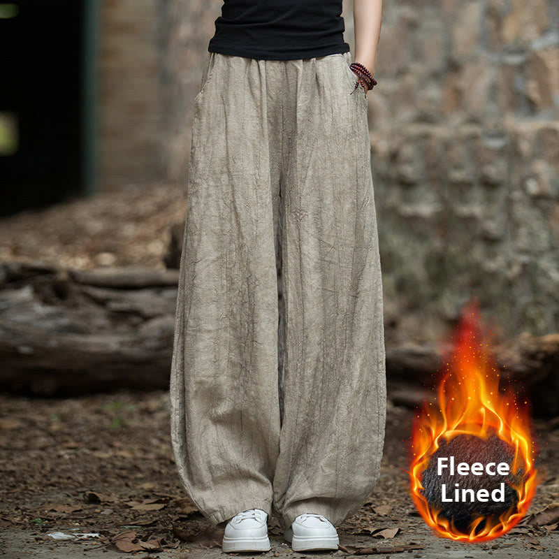 Buddha Stones Retro Tie Dye Harem Pantalones Casual Mujer Yoga Pantalones Con Bolsillos - Caqui (Versión con forro polar) - US6, UK/AU10, EU38 (L)  - image 61