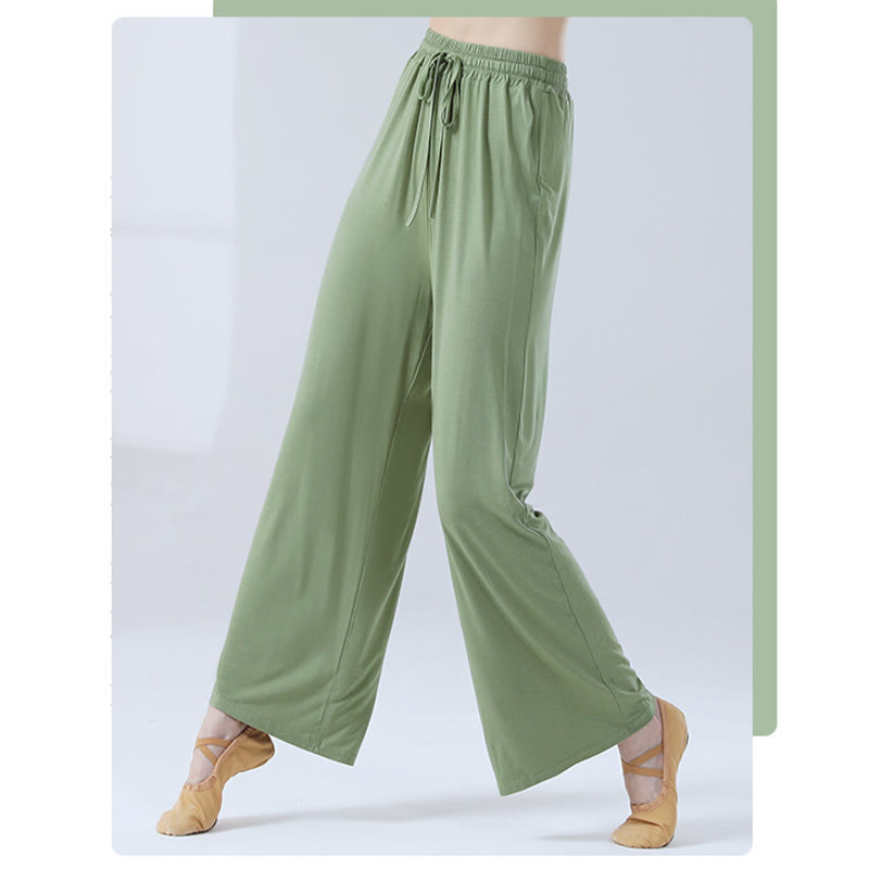 Pantalones anchos de la pierna del cordón modal flojo de las piedras de Buddha Stones para la danza de la yoga - image 1