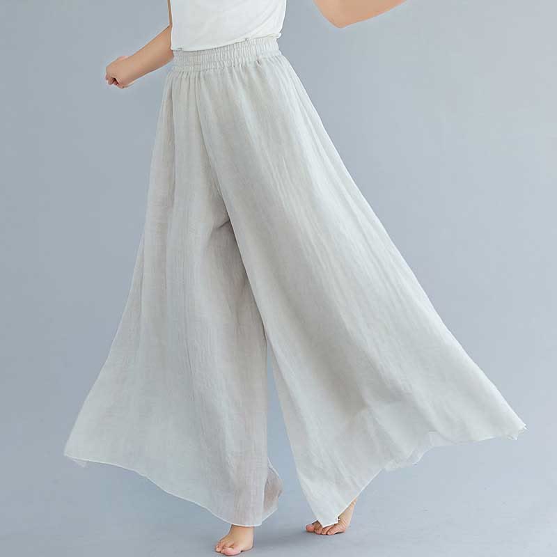 Buddha Stones - Pantalones de pierna ancha para mujer, estilo casual, sueltos, de algodón y lino, para yoga y danza - image 1