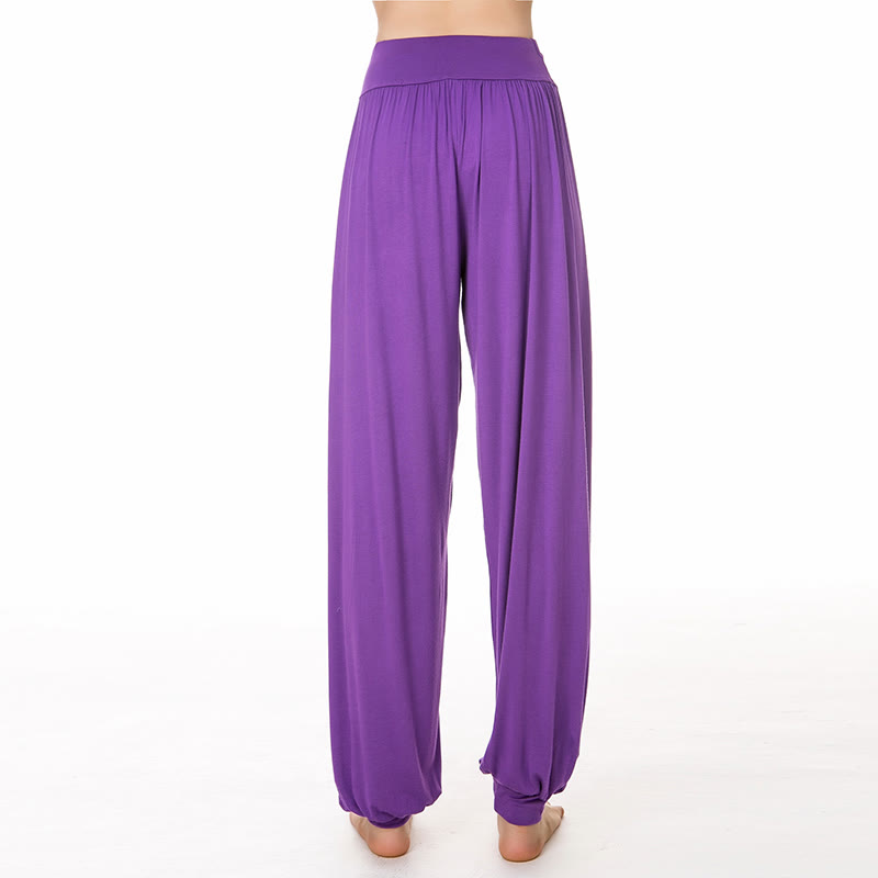 Pantalones largos tipo harén para yoga y danza con Buddha Stones en color liso - image 1