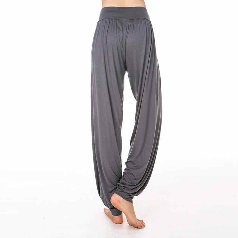 Pantalones Harem largos de danza de yoga modal de color sólido con Buddha Stones - image 18