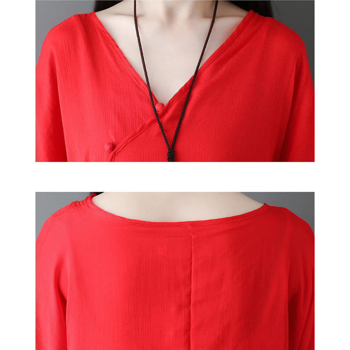 Vestido túnica midi con cuello en V y estampado de Buddha Stones, pantalones de pierna ancha, ropa para meditación, práctica zen y danza. - image 14