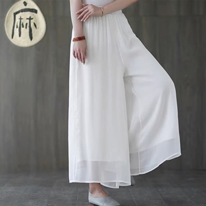 Vestido midi estilo Hanfu con Buddha Stones, pantalones de pierna ancha, ropa de meditación, práctica Zen, Yoga y baile - Pantalones de pierna ancha (solo pantalones) - US8-10，UK/AU12-14，EU40-42 (2XL) - image 14