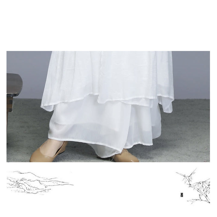 Vestido midi estilo Hanfu con Buddha Stones, pantalones de pierna ancha, ropa de meditación, práctica Zen, Yoga y baile - image 13