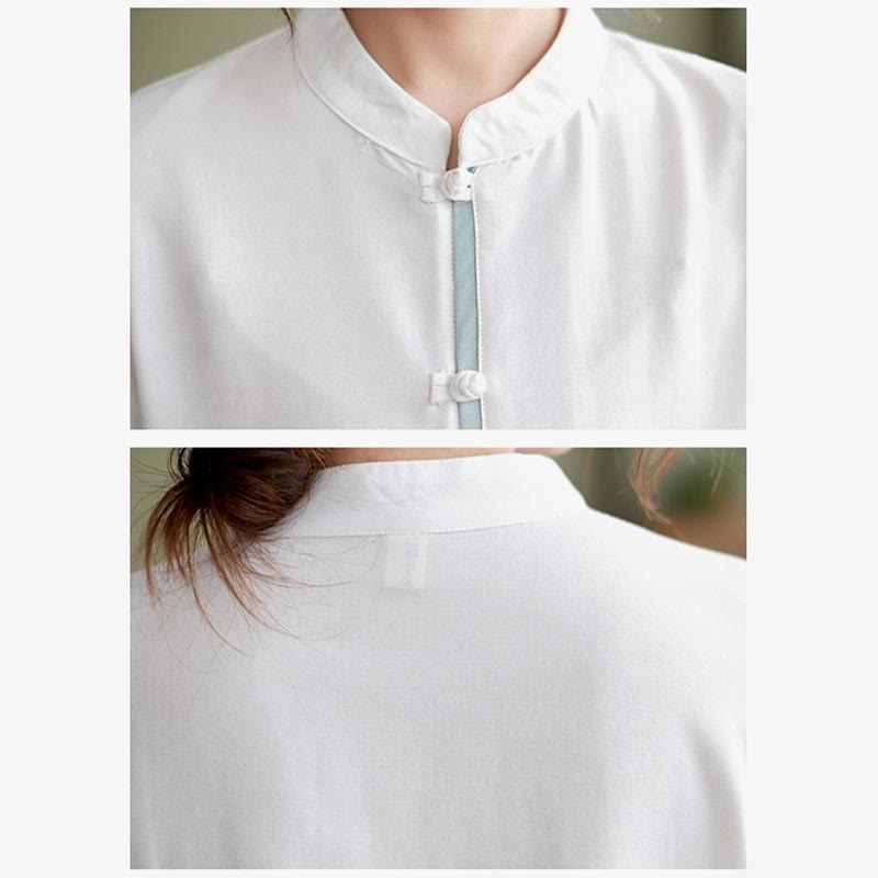 Conjunto de 2 piezas de traje Tang con Buddha Stones , camisa de manga larga, pantalones y meditación Zen Tai Chi, ropa de lino y algodón para mujer - image 11