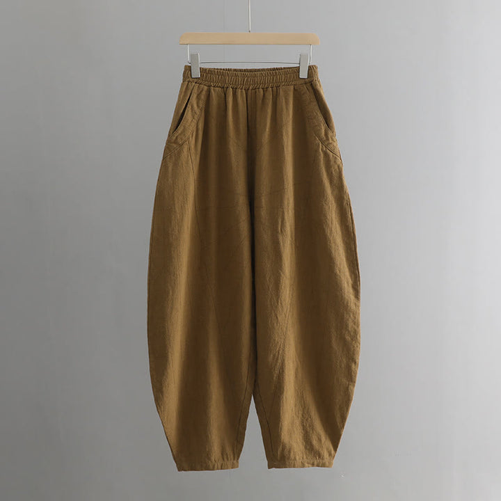 Pantalones harén de yoga sueltos de color sólido con Buddha Stones y bolsillos - image 43