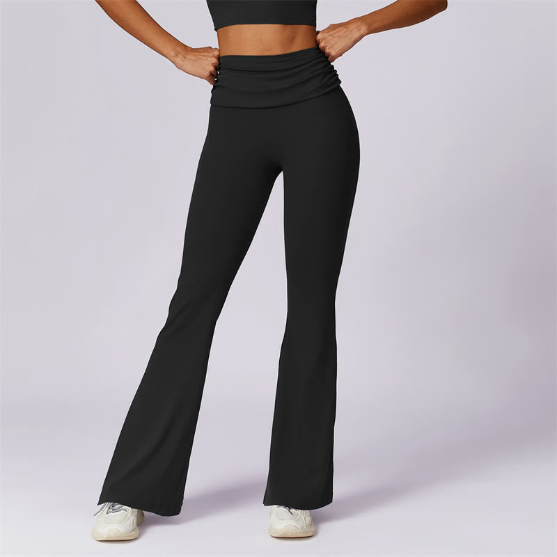 Buddha Stones Sin Mangas Sin Espalda Correa Tank Top Bra Pantalones Acampanados Deportes Fitness Yoga - Negro - Pantalones - US8-10, UK/AU12-14, EU40-42 (XL) - image 34