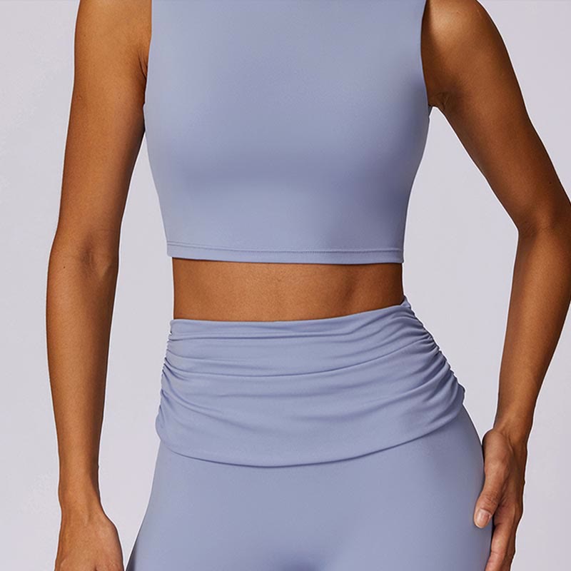 Buddha Stones Sin Mangas Sin Espalda Correa Tank Top Bra Pantalones Acampanados Deportes Fitness Yoga - image 3