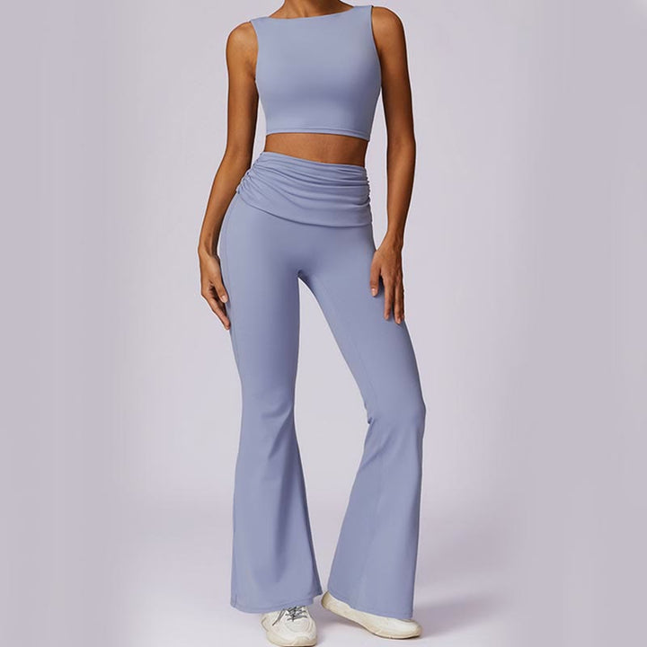 Buddha Stones Sin Mangas Sin Espalda Correa Tank Top Bra Pantalones Acampanados Deportes Fitness Yoga - image 22