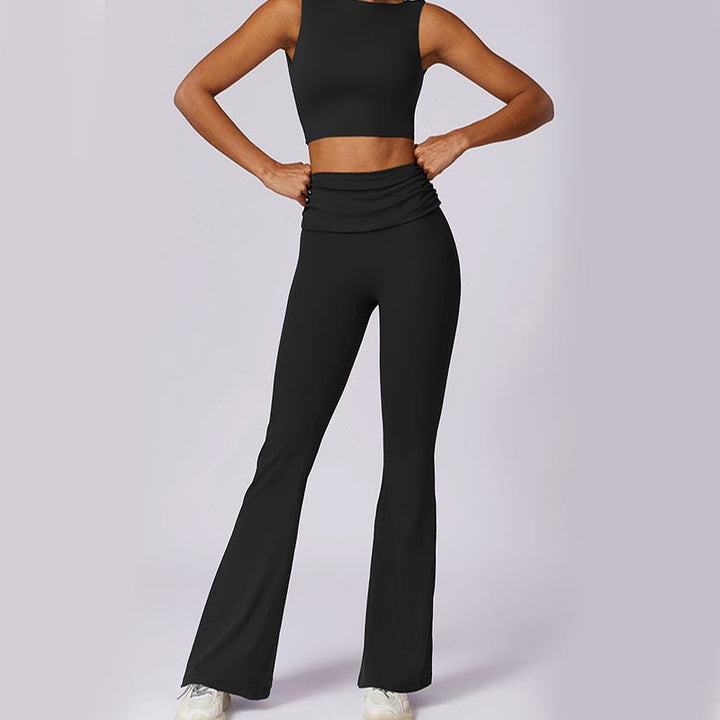 Buddha Stones Sin Mangas Sin Espalda Correa Tank Top Bra Pantalones Acampanados Deportes Fitness Yoga - image 38