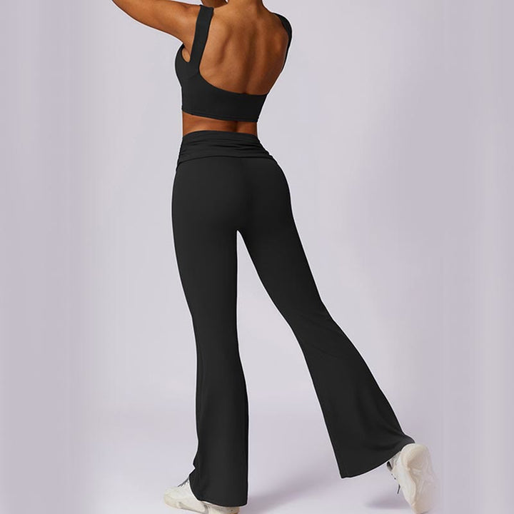 Buddha Stones Sin Mangas Sin Espalda Correa Tank Top Bra Pantalones Acampanados Deportes Fitness Yoga - image 39