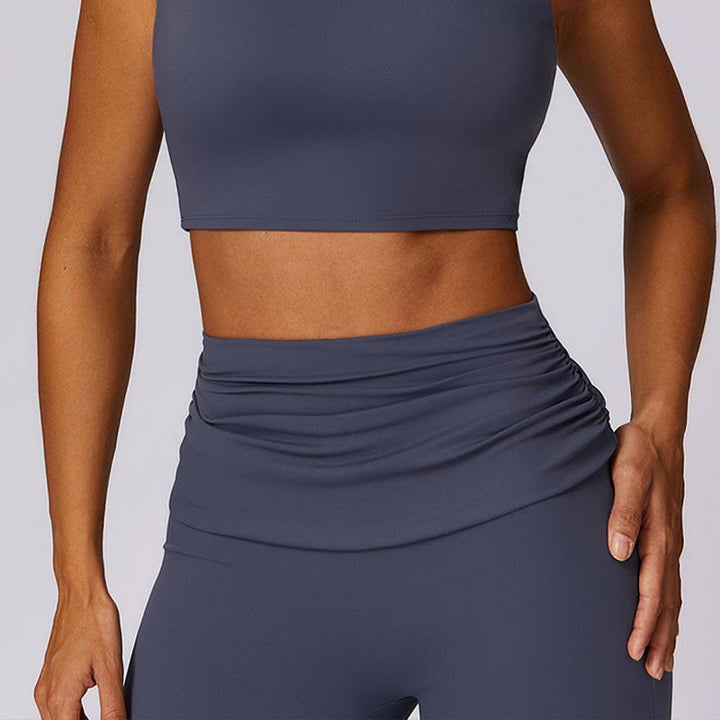 Buddha Stones Sin Mangas Sin Espalda Correa Tank Top Bra Pantalones Acampanados Deportes Fitness Yoga - image 42