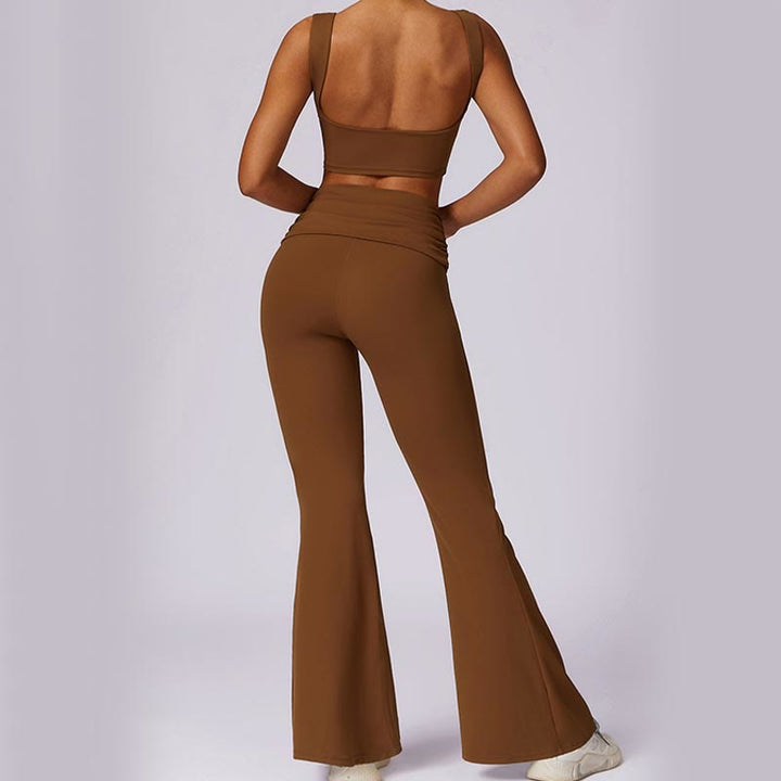 Buddha Stones Sin Mangas Sin Espalda Correa Tank Top Bra Pantalones Acampanados Deportes Fitness Yoga - image 75