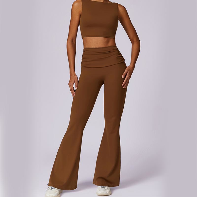 Buddha Stones Sin Mangas Sin Espalda Correa Tank Top Bra Pantalones Acampanados Deportes Fitness Yoga - image 74