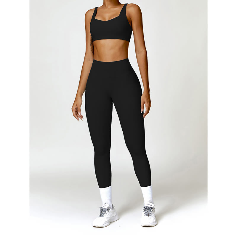 Buddha Stones Gimnasio Deportes Yoga Sin Espalda Bra Crop Tank Top Pantalones Cortos - image 4